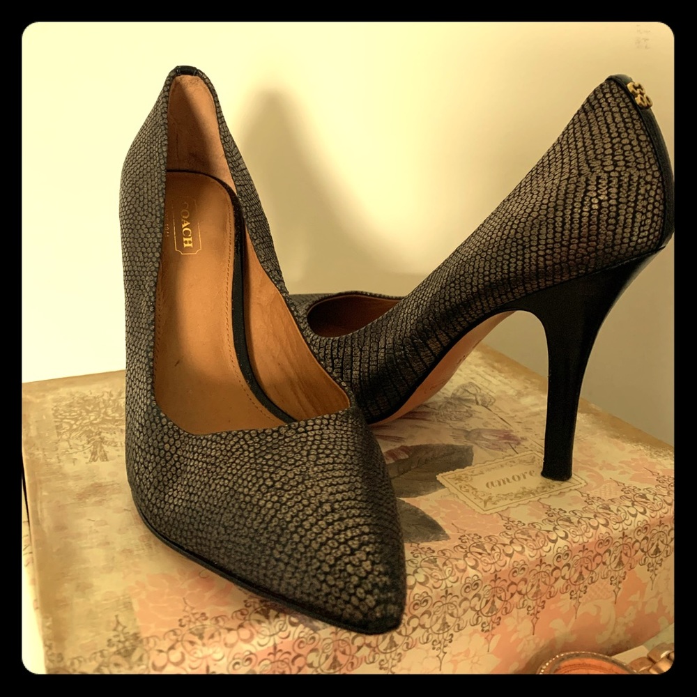 Coach alligator print heels